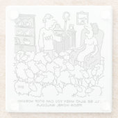 Herder die vanuit huis met schapen werkt. grappig glazen onderzetter (Achterkant)