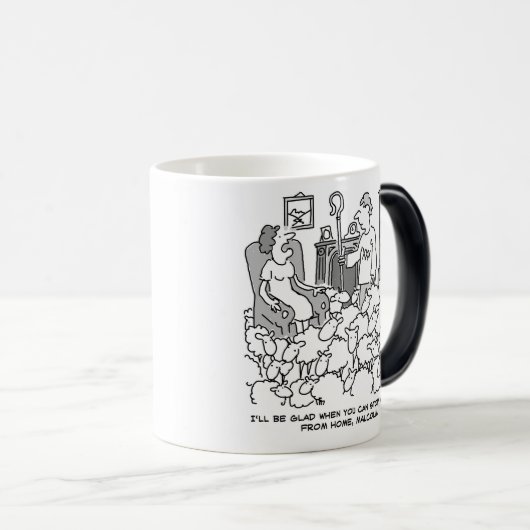 Herder die vanuit huis met schapen werkt. grappig magische mok (Voorkant rechts)