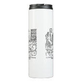 Herder die vanuit huis met schapen werkt. grappig thermosbeker (Achterkant)