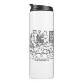 Herder die vanuit huis met schapen werkt. grappig thermosbeker (Geroteerd rechts)