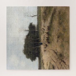 Herder en schaap,  olieverfschilderij legpuzzel