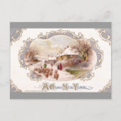 Herder en schaap op nieuwjaarsdag feestdagenkaart (Voorkant)