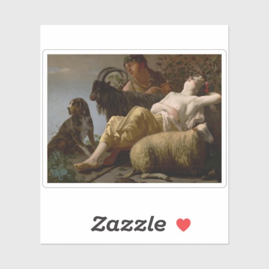 Herder en slapende herderin sticker (Vel)