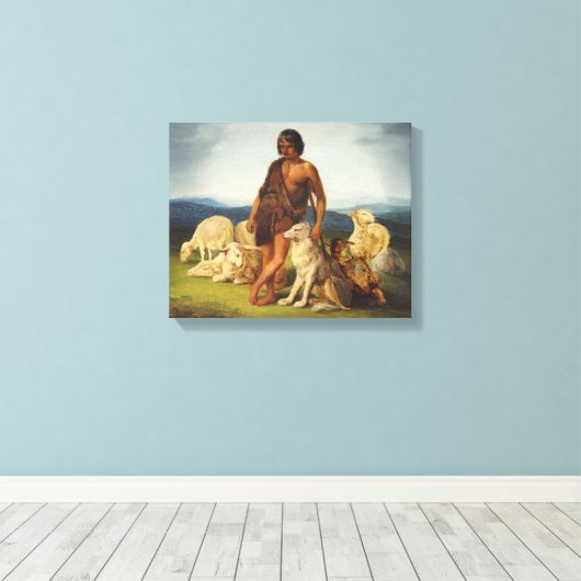 Herder in een landelijk landschap canvas afdruk (Insitu (Houten vloer))