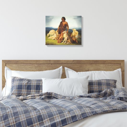 Herder in een landelijk landschap canvas afdruk (Insitu (Slaapkamer))