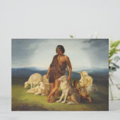 Herder in een landelijk landschap kaart (Staand voorkant)