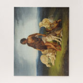 Herder in een landelijk landschap legpuzzel (Verticaal)