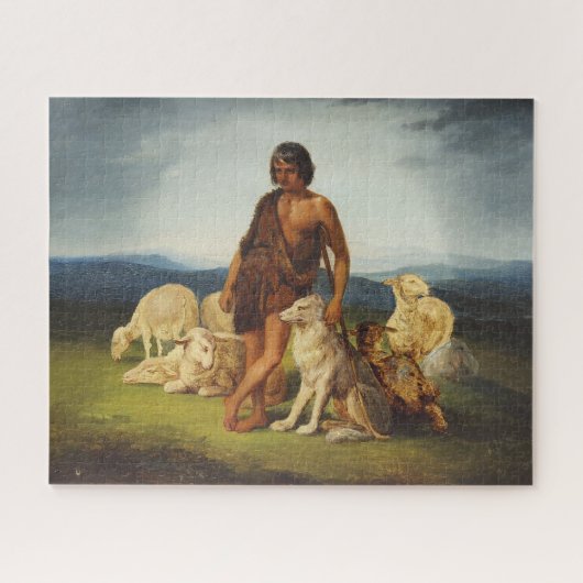 Herder in een landelijk landschap legpuzzel (Horizontaal)