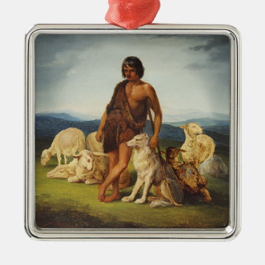 Herder in een landelijk landschap metalen ornament (Voorkant)