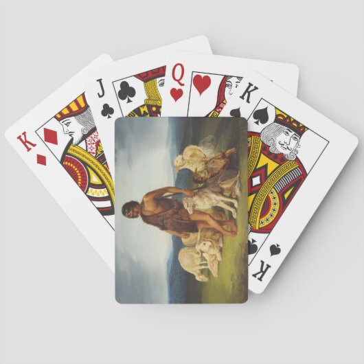 Herder in een landelijk landschap pokerkaarten (Achterkant)