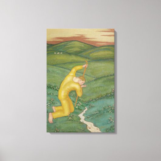 Herder in zijn veld (door Eugeniusz Zak) Canvas Afdruk (Voorkant)