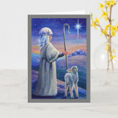 Herder Jonge Lam & Ster Watercolor Kunst Kaart (Gele Bloem)