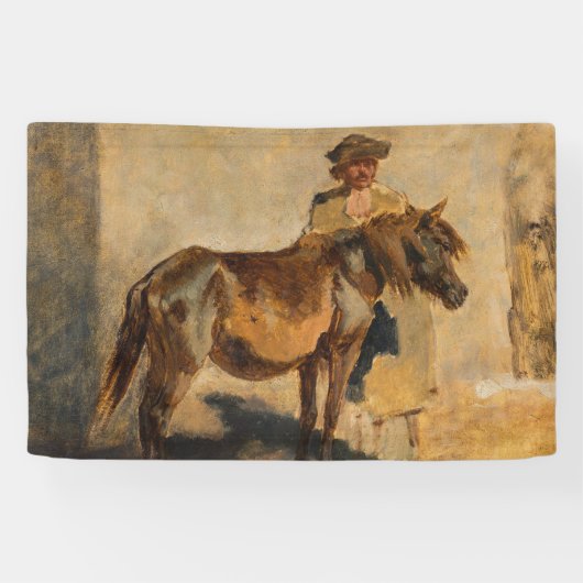 Herder Met een Paard (Equine) Spandoek (Horizontaal)