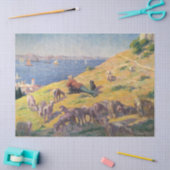 Herder met zijn schapen kijken naar het Zee Tissuepapier (Craft)