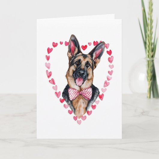 Herder Moeder Valentijnsdag Hond Liefde Hart  Feestdagen Kaart (Voorkant)