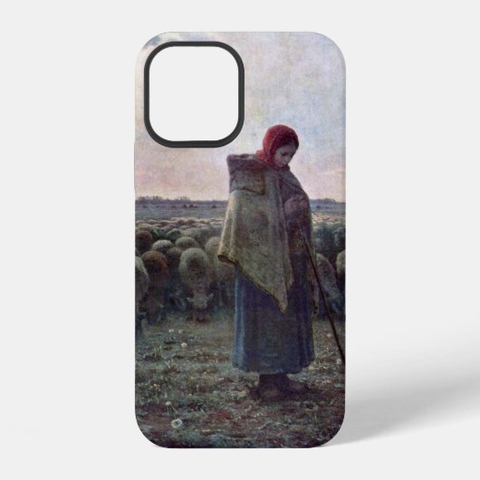 Herderin met haar kudde, Jean-Francois Millet iPhone Hoesje (Achterkant)