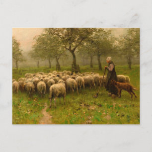 Herderin Met Kudde Schapen door Anton Mauve (c 187 Briefkaart