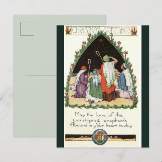  herders Bekijk de kerstmis in Bethlehem Briefkaart (Voorkant / Achterkant)