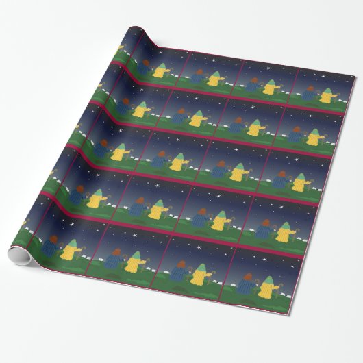Herders die hun kuddes bewaken cadeaupapier (Uitgerold)