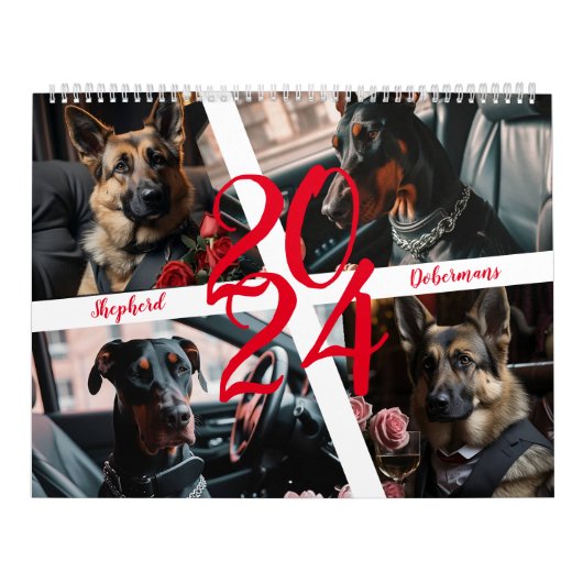 Herders en Dobermans. 2024 Kalender (Hoes)