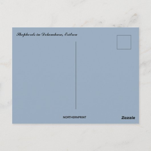 Herders en hun kudde in Dekemhare Eritrea Briefkaart (Achterkant)