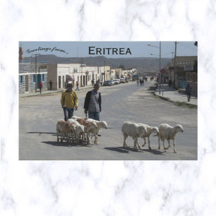 Herders en hun kudde in Dekemhare Eritrea Briefkaart