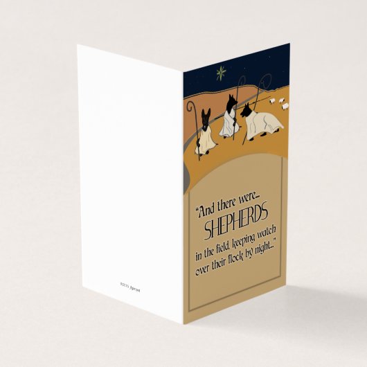 Herders in de nacht - Vakantie kaarten (Buitenkant)