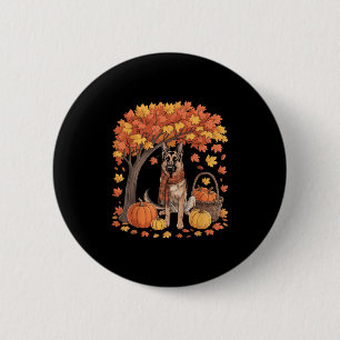 Herdershond Herfst Sjaal Pompoen Herfst Dan Ronde Button 5,7 Cm
