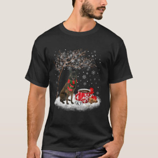 herdershond in de winter van de winter van de snee t-shirt