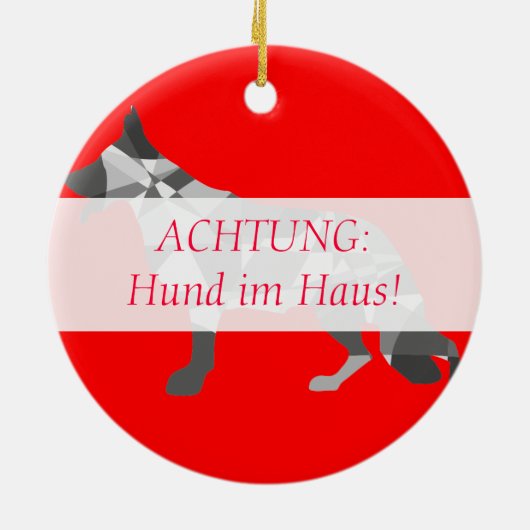 Herdershond Keramisch Ornament (Achterkant)