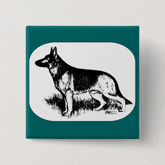 Herdersprofiel Vierkante Button 5,1 Cm (Voorkant)