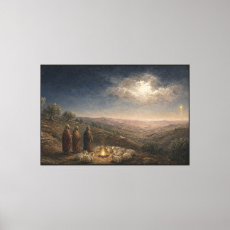 Herderwacht Kerststal Canvasprint Canvas Afdruk