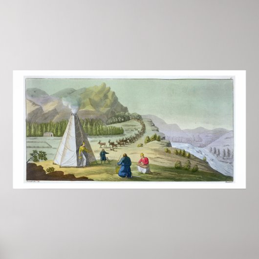 Herding Reindeer, Lapland, bord 47 van Le Costu Poster (Voorkant)