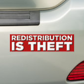 Herdistributie is diefstal bumpersticker (Op auto)