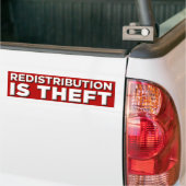 Herdistributie is diefstal bumpersticker (Op Truck)