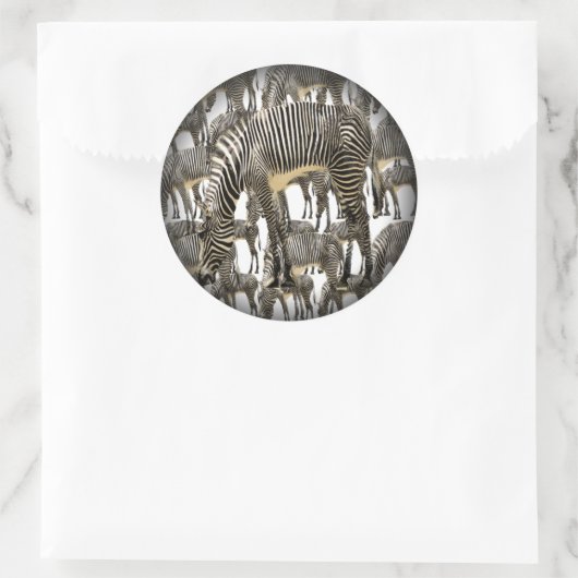 Herds van Zebras Ronde Sticker (Tas)