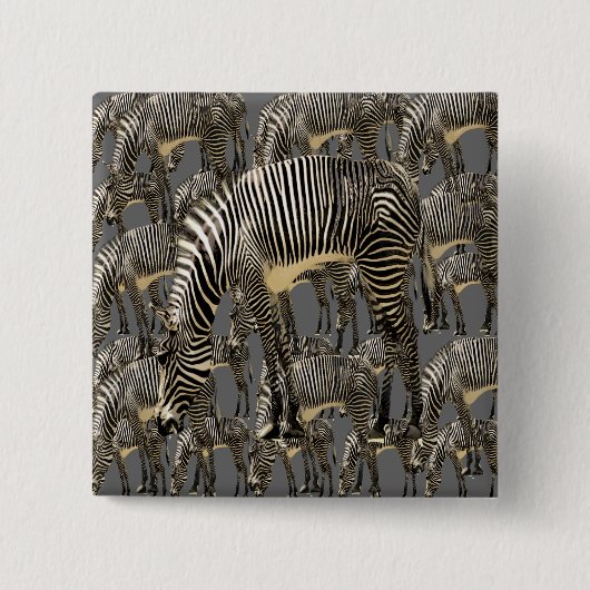 Herds van Zebras Vierkante Button 5,1 Cm (Voorkant)