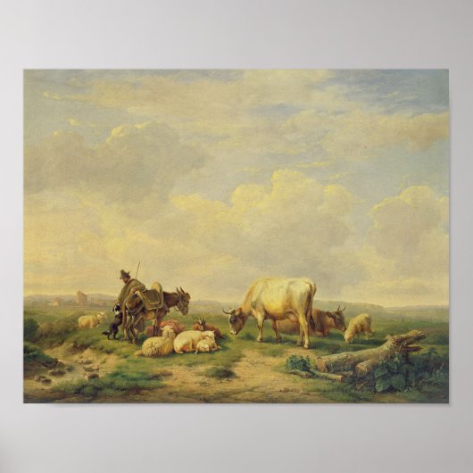 Herdsman en Herd, c.1880 Poster (Voorkant)