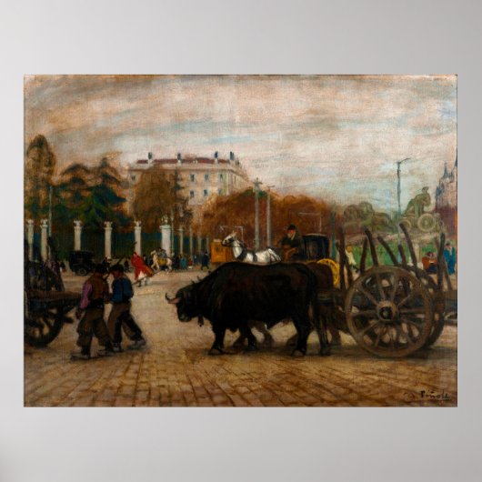 Herdsmannen in het Plaza de la Cibeles (1907) Poster (Voorkant)