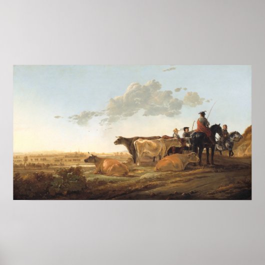 Herdsmen - Aelbert Cuyp Fine Art Poster (Voorkant)