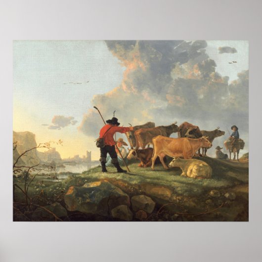 Herdsmen - Aelbert Cuyp Fine Art Poster (Voorkant)