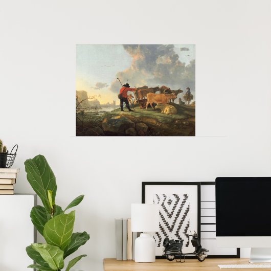 Herdsmen - Aelbert Cuyp Fine Art Poster (Thuiskantoor)