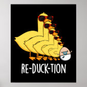 Herductie Funny Animal Duck Pun Dark BG Poster (Voorkant)