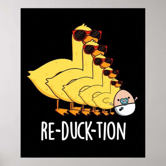 Herductie Funny Animal Duck Pun Dark BG Poster (Voorkant)