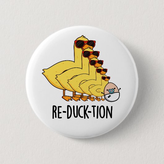 Herductie Funny Animal Duck Pun Ronde Button 5,7 Cm (Voorkant)
