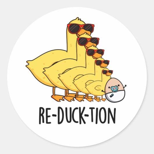 Herductie Funny Animal Duck Pun Ronde Sticker (Voorkant)