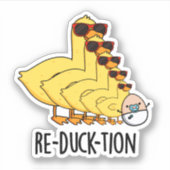 Herductie Funny Animal Duck Pun Sticker (Voorkant)