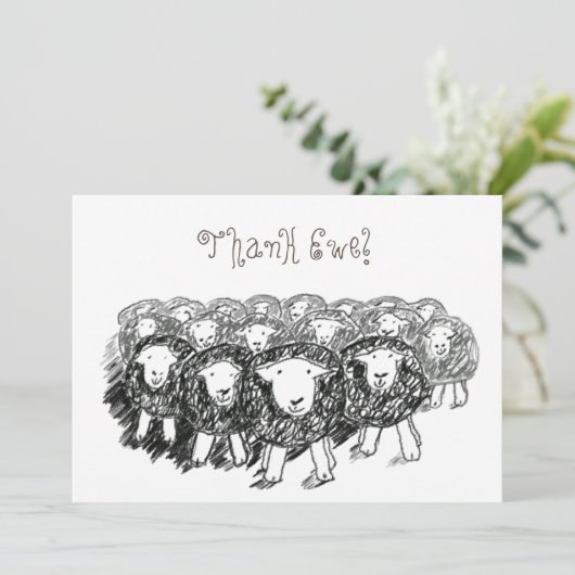 Herdwick Flock Hartelijk dank Bedankkaart (Staand voorkant)