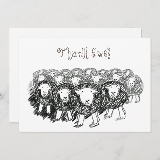 Herdwick Flock Hartelijk dank Bedankkaart (Voorkant / Achterkant)