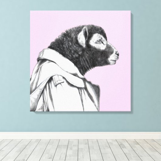 Herdwick Lam in loopgravenjas (Ume) Canvas Afdruk (Insitu (Houten vloer))